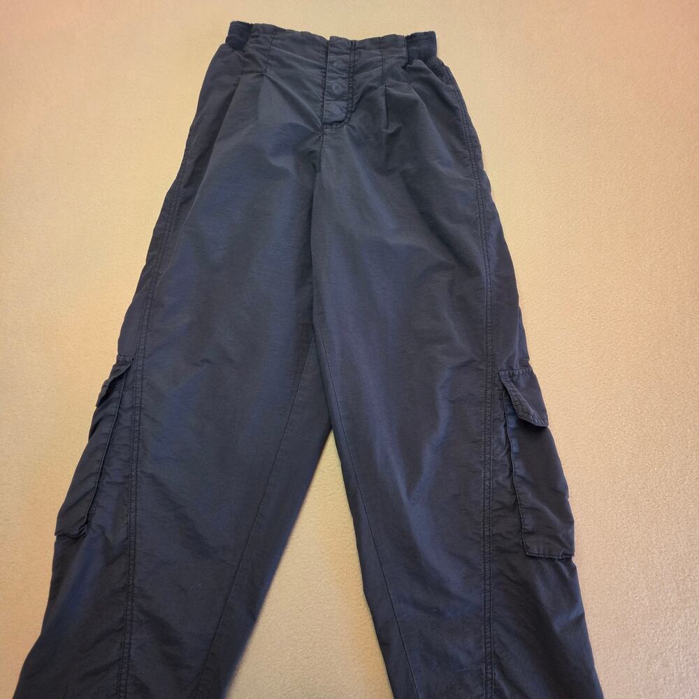 Free People Black Nylon Parachute Cargo Pants Sz XS